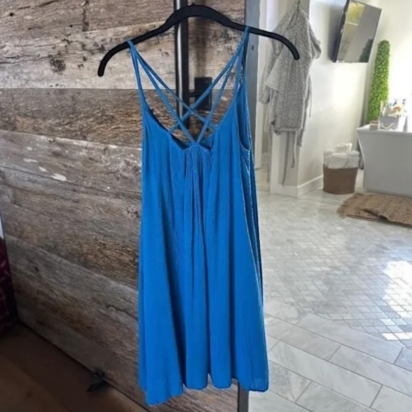 ELAN Dusty Blue Cobalt Cover-Up Slip Dress - Picture 3 of 7
